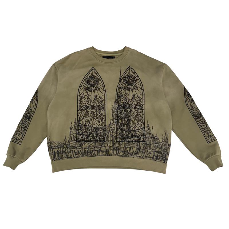Who Decides War Cathedral Crewneck Olive - Worn Once Size M
