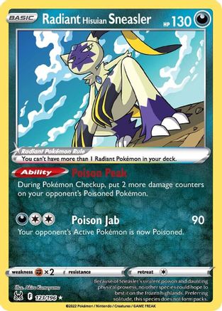 Radiant Hisuian Sneasler (123/196) - SWSH11 Lost Origin Holofoil