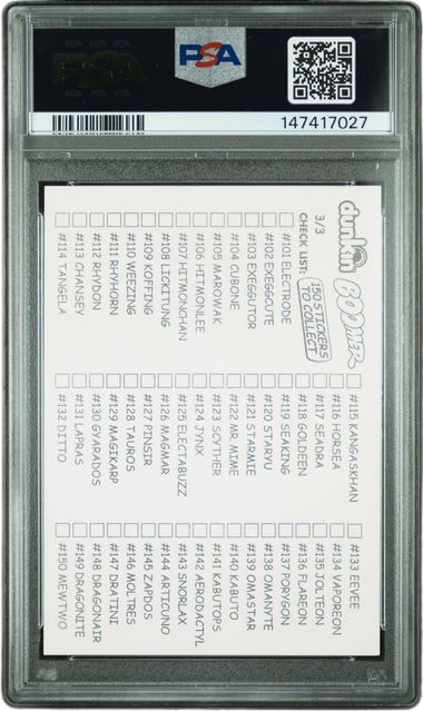 PSA 6 CHARIZARD STICKER DUNKIN BOOMER 2000