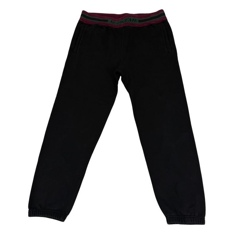 Supreme Striped Rib Sweatpants Black - Pre-Owned Size M