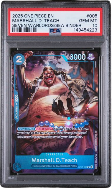 PSA 10 MARSHALL D. TEACH SEVEN WARLORDS OF THE SEA BINDER