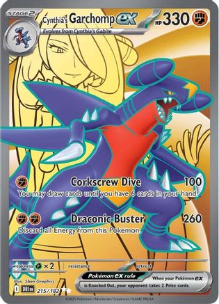 Cynthia's Garchomp ex (215/182) - SV10 Destined Rivals Holofoil