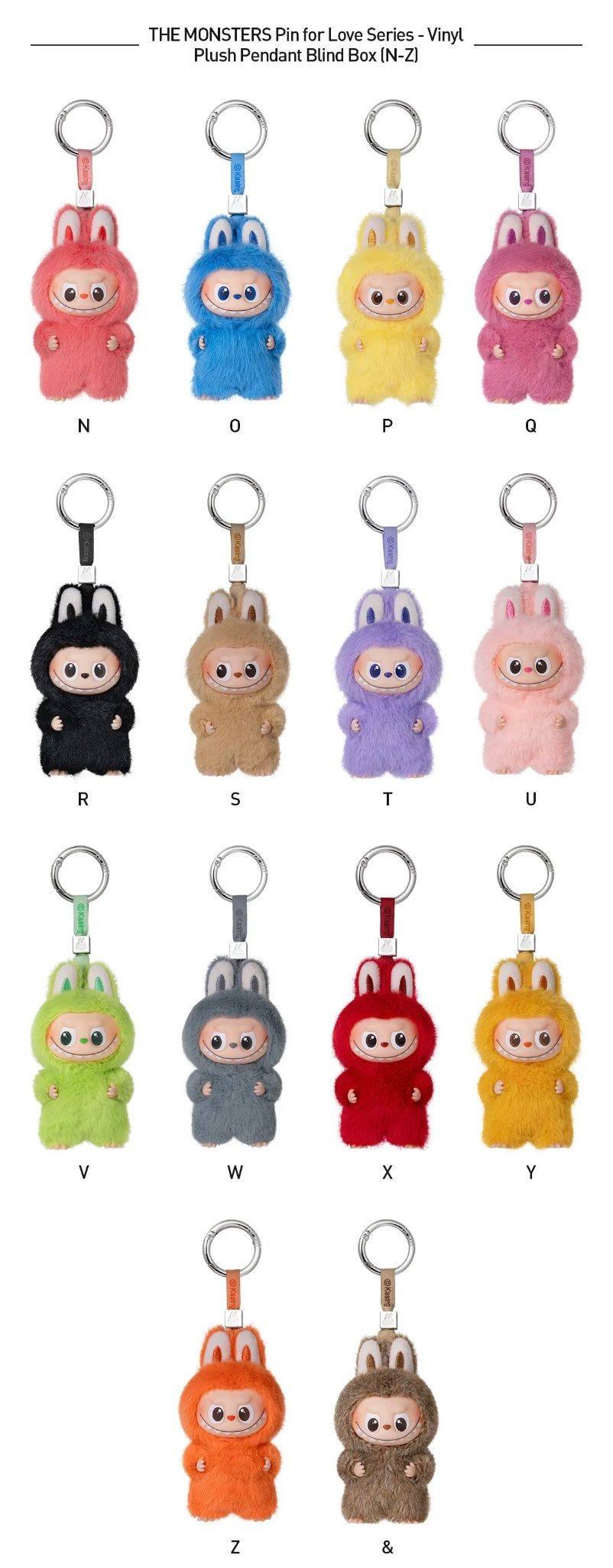 Labubu Pin for Love Vinyl Plush Blind Box (N-Z) THE MONSTERS by POP MART