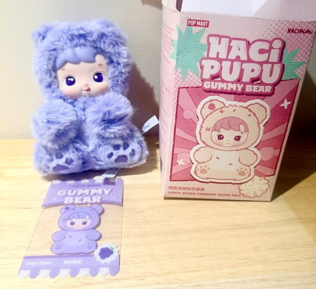 Grape flavour Hacipupu Gummy Bear Series Plush Pendant by Pop Mart