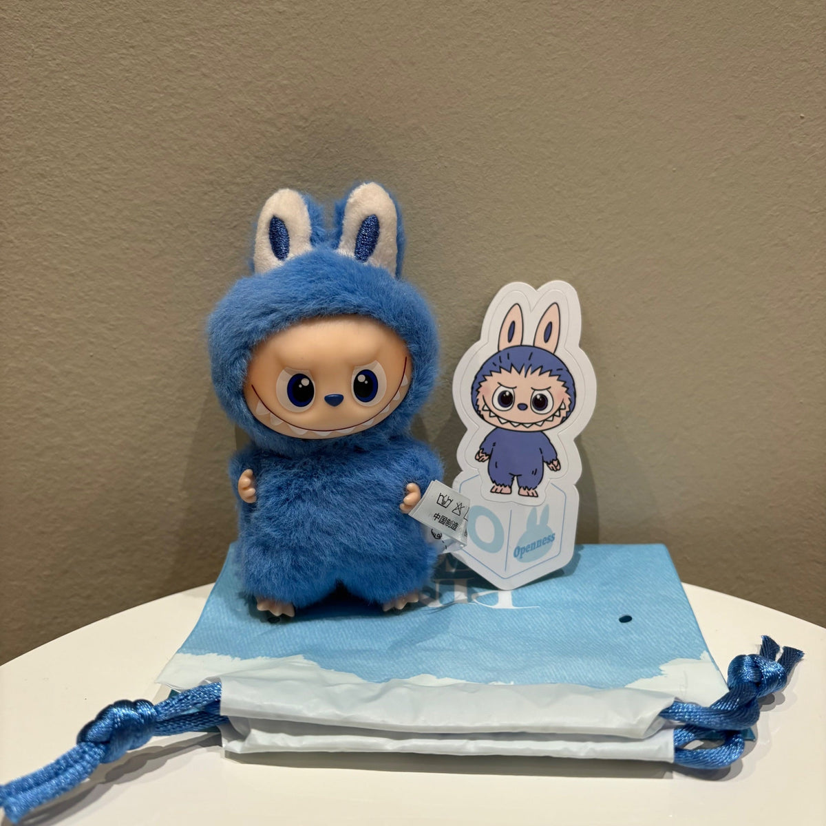 O (Blue) - The Monsters Labubu Pin for Love N-Z Plush by Pop Mart