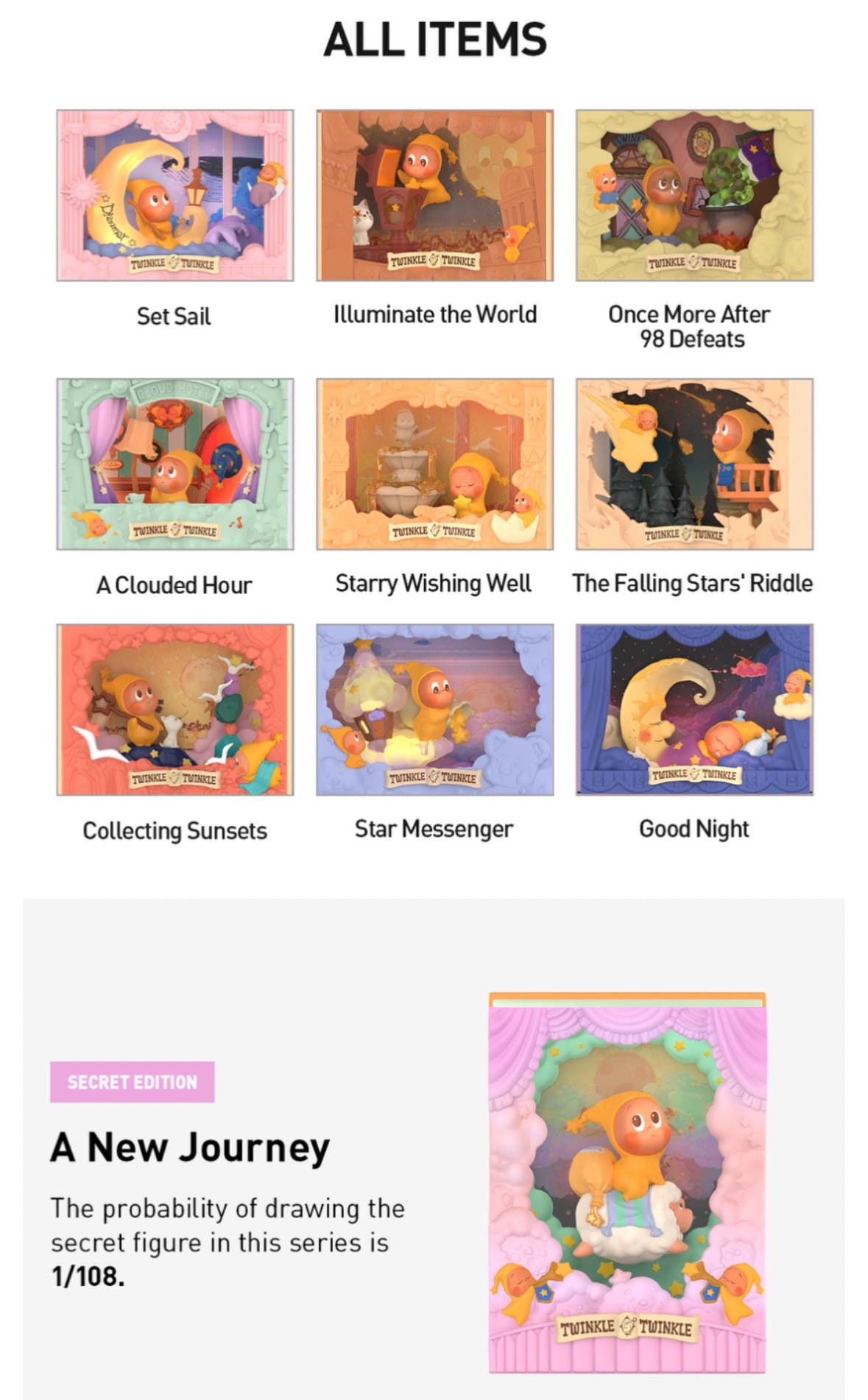 Twinkle Twinkle Light Up Series Scene Set Blind Box by Pop mart