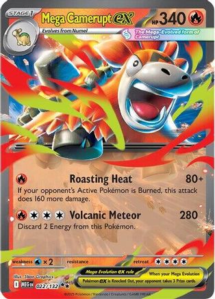 Mega Camerupt ex (22/132) - ME01 Mega Evolution Holofoil