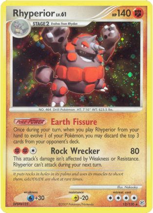 Rhyperior (12/130) - Diamond and Pearl Holofoil