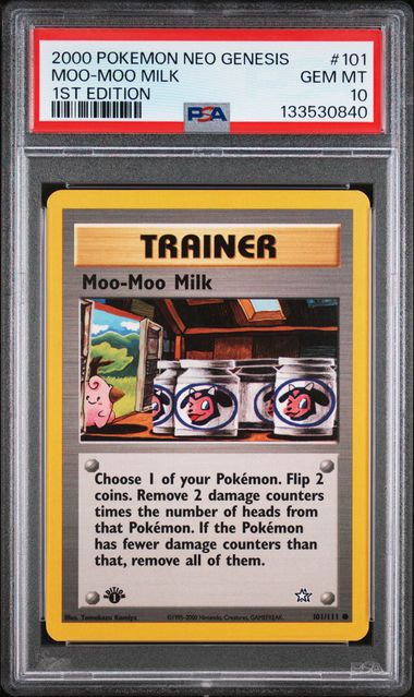 PSA 10 2000 POKEMON NEO GENESIS 1ST EDITION #101 MOO-MOO MILK 1ST EDITION *POP 100*