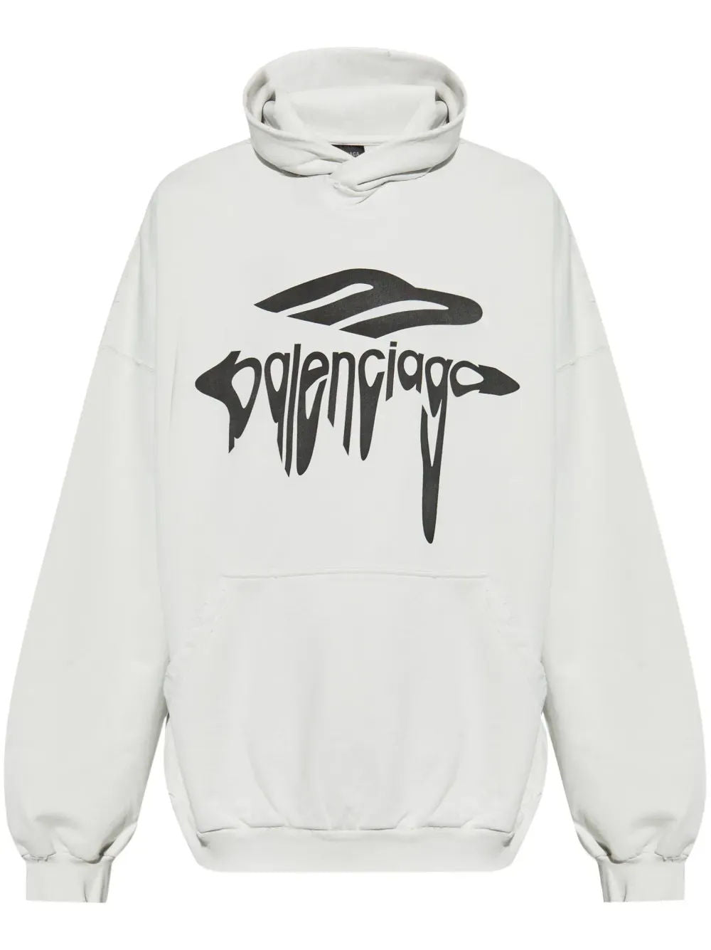 Balenciaga 3b Liquefied Oversized Hoodie White
