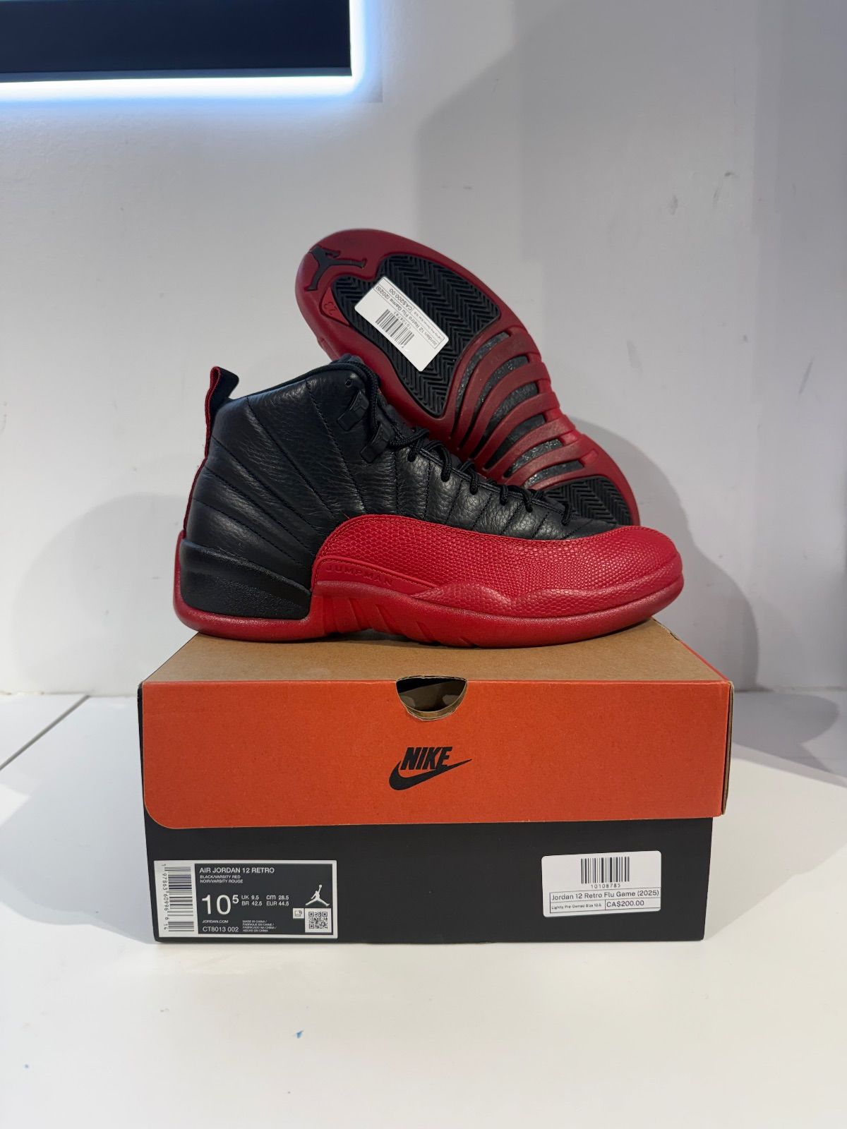 Jordan 12 Retro Flu Game (2025) - Lightly Pre-Owned Size 10.5