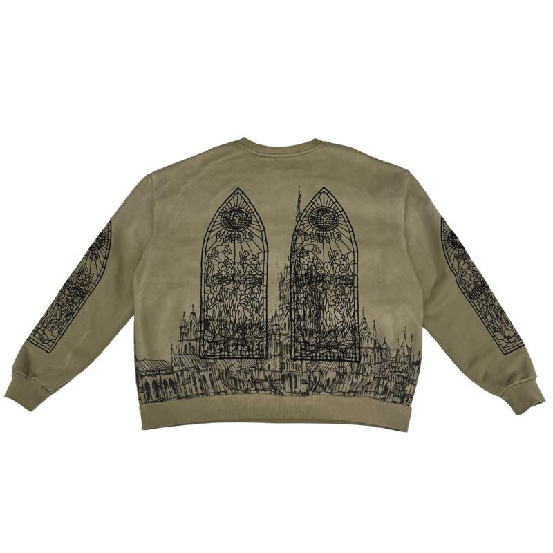 Who Decides War Cathedral Crewneck Olive - Worn Once Size M