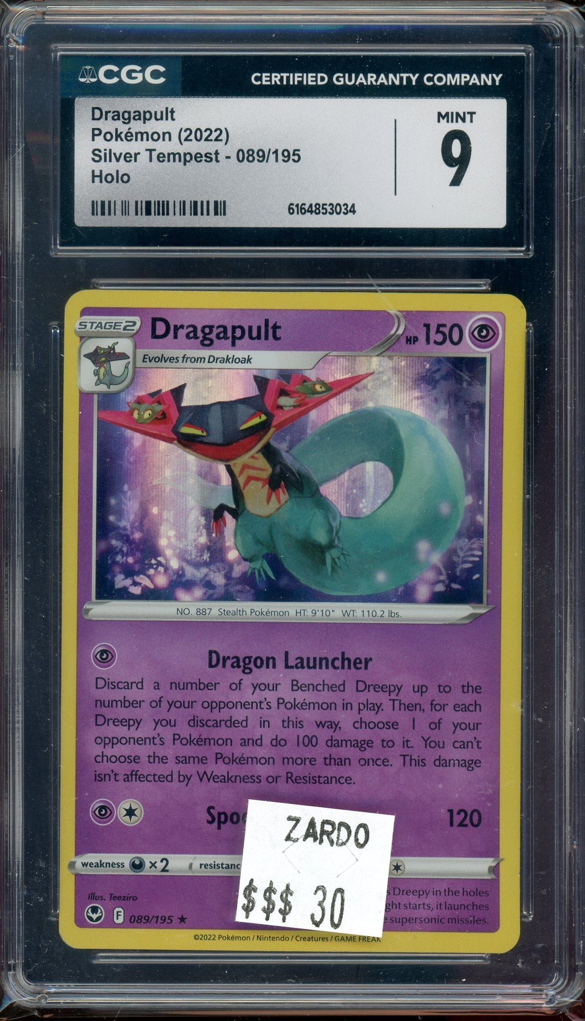 CGC 9 DRAGAPULT SILVER TEMPEST HOLO