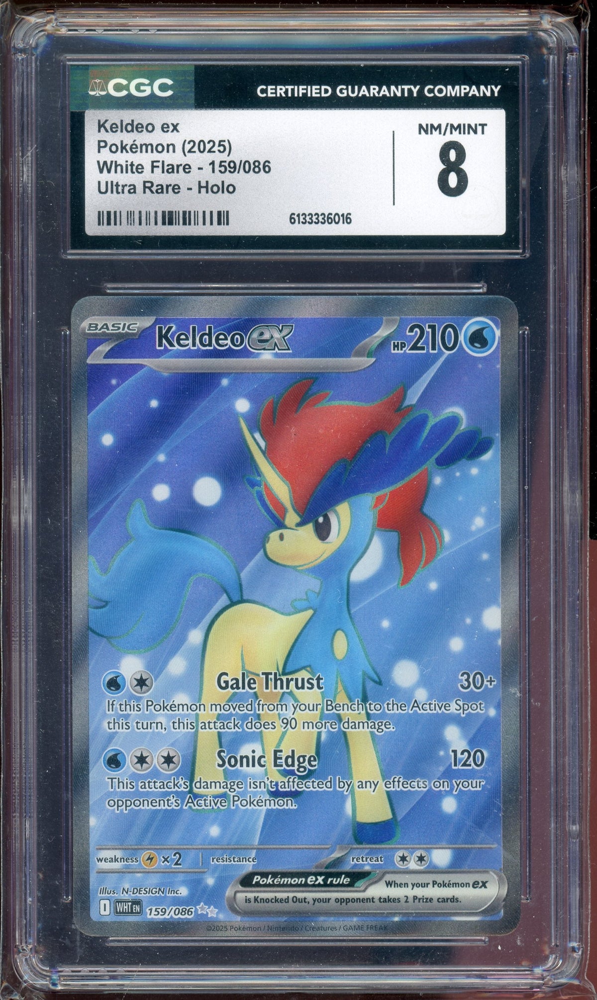 CGC 8 KELDEO EX WHITE FLARE