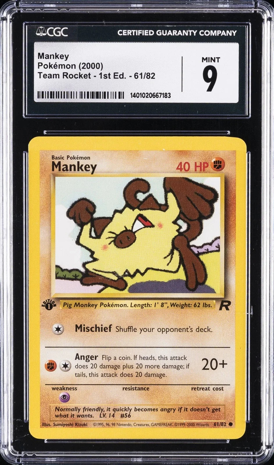 CGC 9 MANKEY TEAM ROCKET 1ST ED