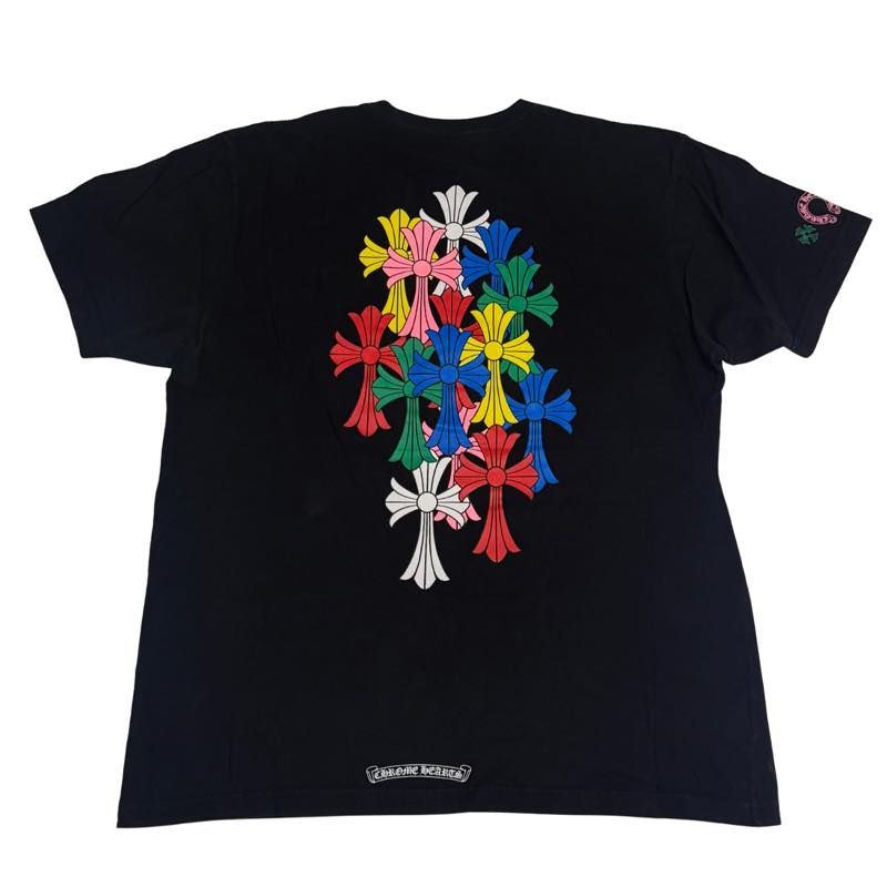 Chrome Hearts Multi Color Cross Cemetery T-Shirt Black - Lightly Pre-Owned Size XL