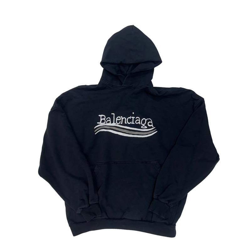 Balenciaga Hand Drawn Political Campagin Oversized Hoodie Black - Worn Once Size L
