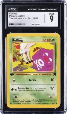 CGC 9 KOFFING 1ST ED TEAM ROCKET