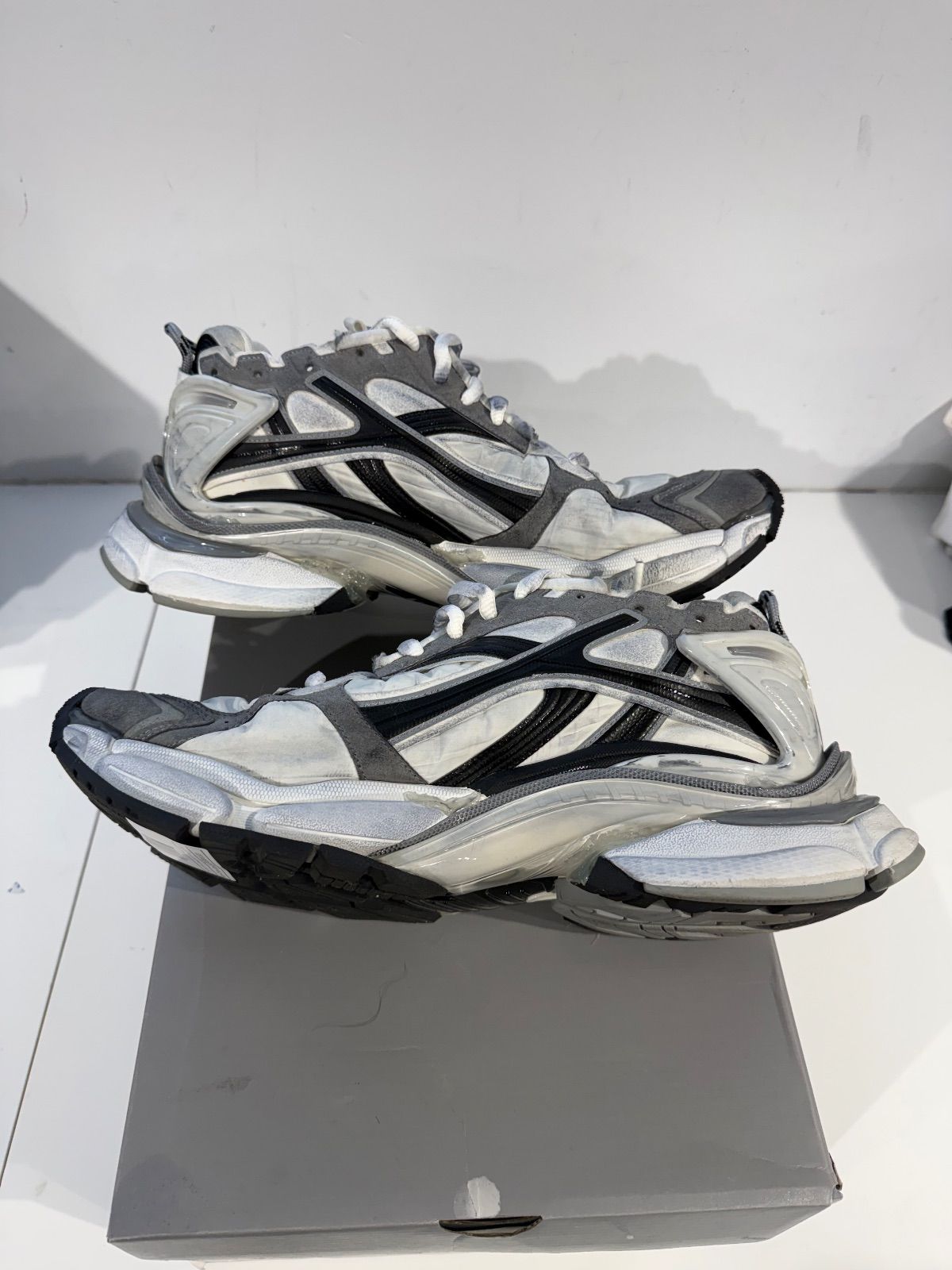 Balenciaga Runner Sneaker Worn Out Grey White Black - Worn Once Size 13