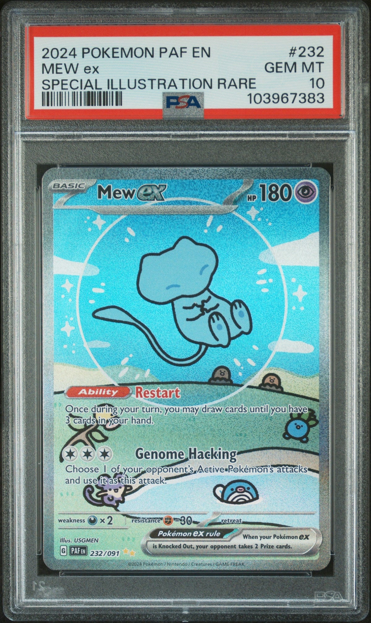PSA 10  Mew ex #232/091 Paldean Fates