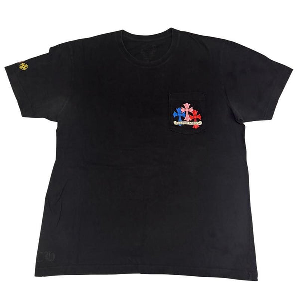 Chrome Hearts Multi Color Cross Cemetery T-Shirt Black - Lightly Pre-Owned Size XL