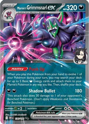 Marnie's Grimmsnarl ex (136) - SV10 Destined Rivals Holofoil