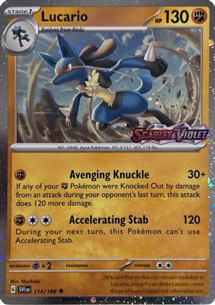 Lucario (Scarlet & Violet Stamp) (114) - Miscellaneous Cards & Products Holofoil