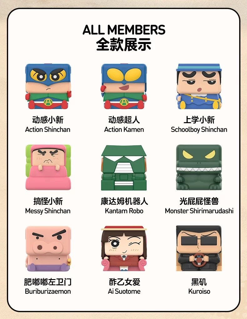Crayon Shinchan POP CUBE-3 Blind Box - Crayon Shinchan POP CUBE-3 Series Figures - POPMART