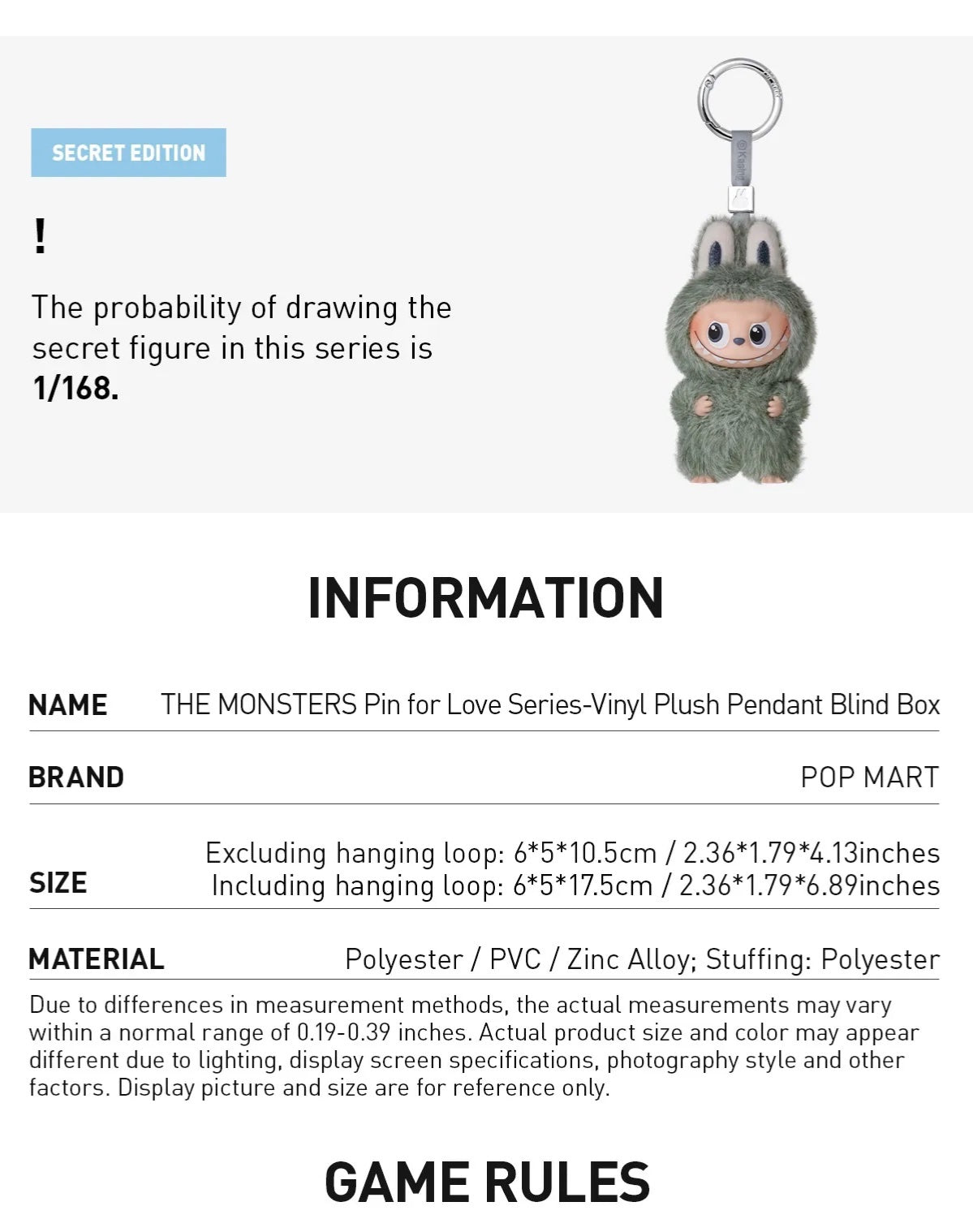 Labubu Pin for Love Vinyl Plush Blind Box (N-Z) THE MONSTERS by POP MART