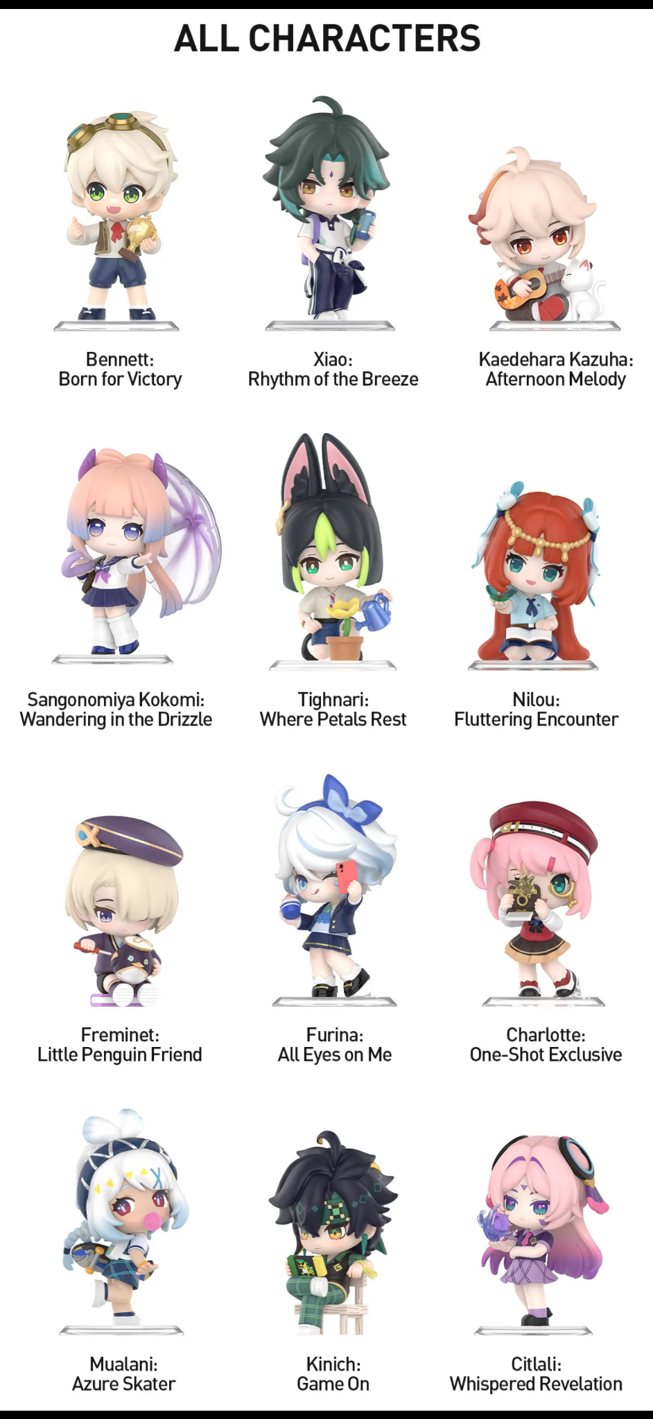 Genshin Impact Academy's Light and Shadow Poetry Chibi Series Blind Box by POP MART
