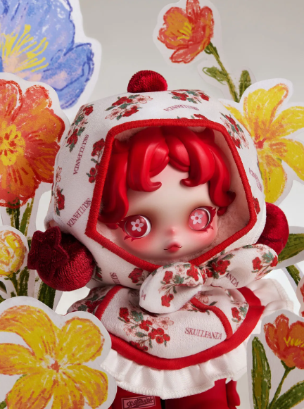 SKULLPANDA Amid Flowers Plush Doll Pendant by POP MART