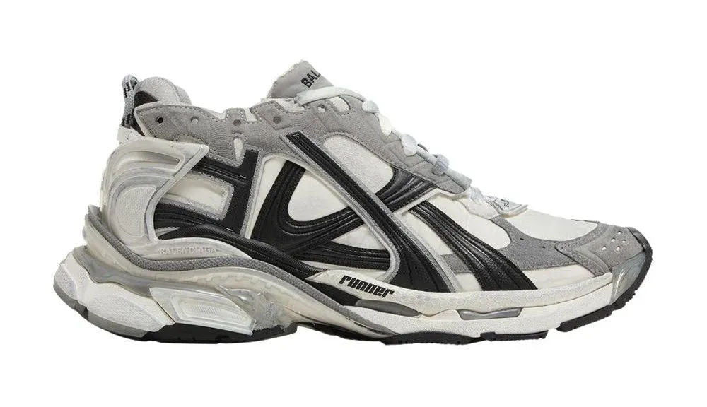 Balenciaga Runner Sneaker Worn Out Grey White Black - Worn Once Size 13