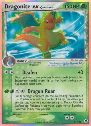 Dragonite ex (Delta Species) (91/101) - Dragon Frontiers Holofoil