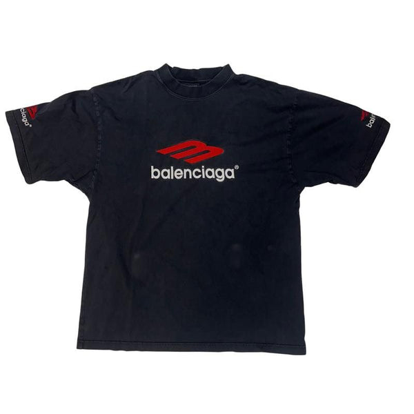 Balenciaga 3B Sports Icon T-Shirt Black/Red - Worn Once Size M