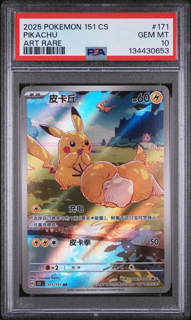 PSA 10 CHINESE #171 PIKACHU ART RARE