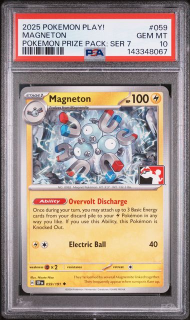 PSA 10 MAGNETON 2025 POKEMON PLAY! SERIES 7 *POP 3*