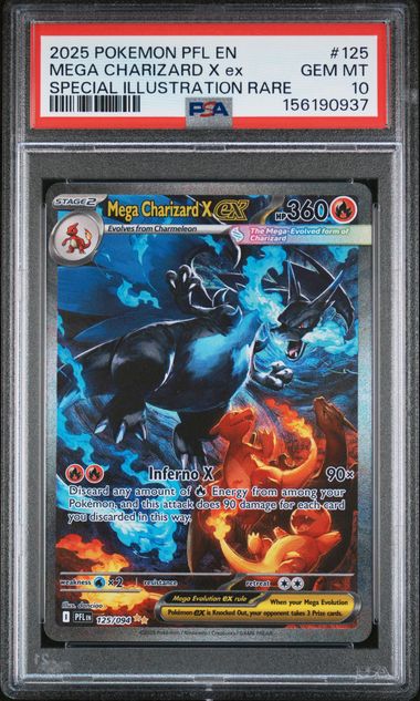 PSA 10 MEGA CHARIZARD X ex PHANTASMAL FLAMES