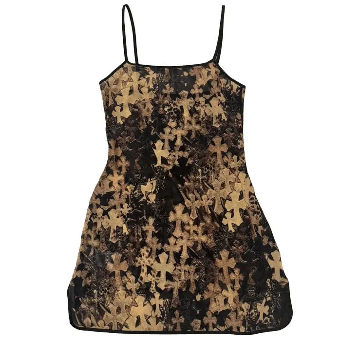 Chrome Hearts All Over Cross Mesh Mini Dress