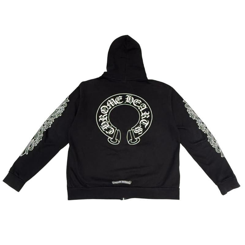 Chrome Hearts Fuck You Floral Horseshoe Logo Zip-Up Black - Pre-Owned Size M