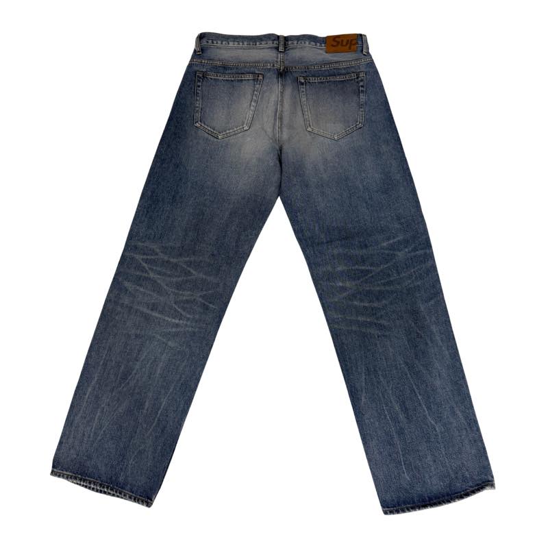 Supreme Distressed Loose Fit Selvedge Jean Washed Indigo - Lightly Used Size 32