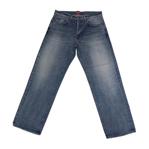 Supreme Distressed Loose Fit Selvedge Jean Washed Indigo - Lightly Used Size 32