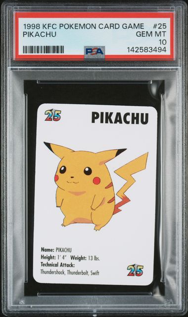 PSA 10 PIKACHU 1998 KFC POKEMON CARD GAME