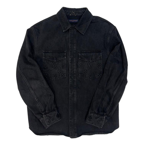 Louis Vuitton FW24 Monogram Denim Overshirt Jacket Black - Pre-Owned Size XL