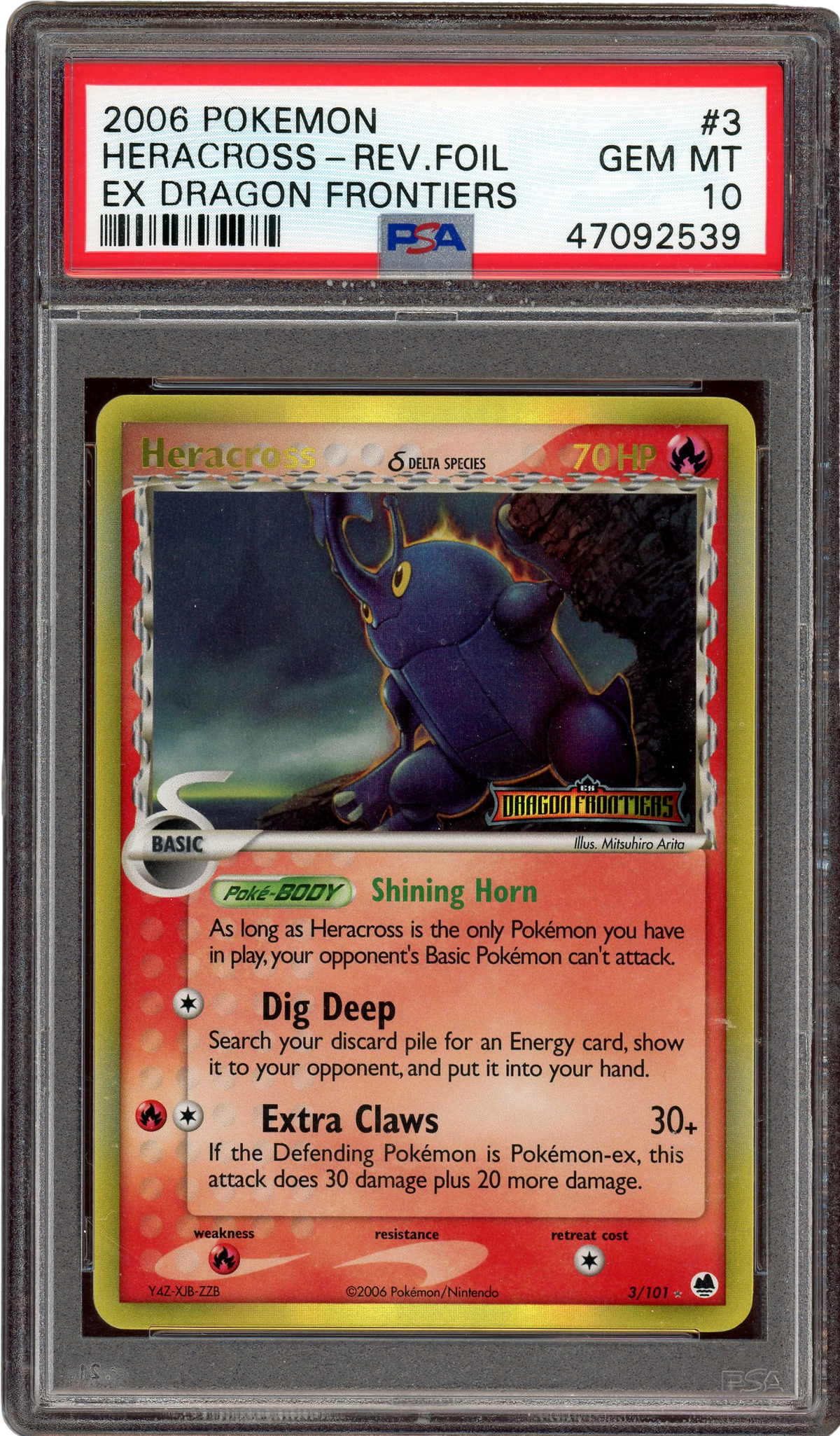 PSA 10 HERACROSS REVERSE HOLO EX DRAGON FRONTIERS