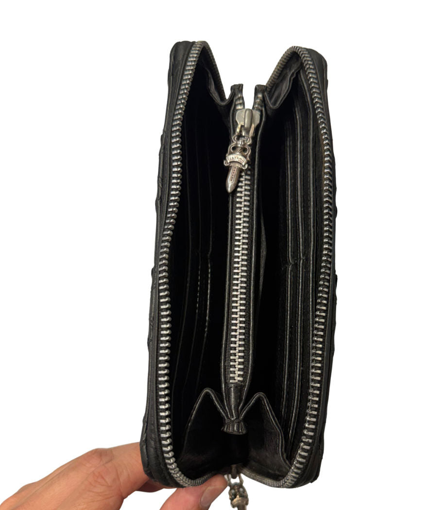 Chrome Hearts All Over Cemetery Scroll Full Zip Wallet - Lightly Used