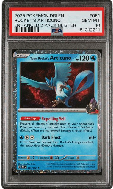 PSA 10 ROCKET'S ARTICUNO COSMO HOLO DESTINED RIVALS