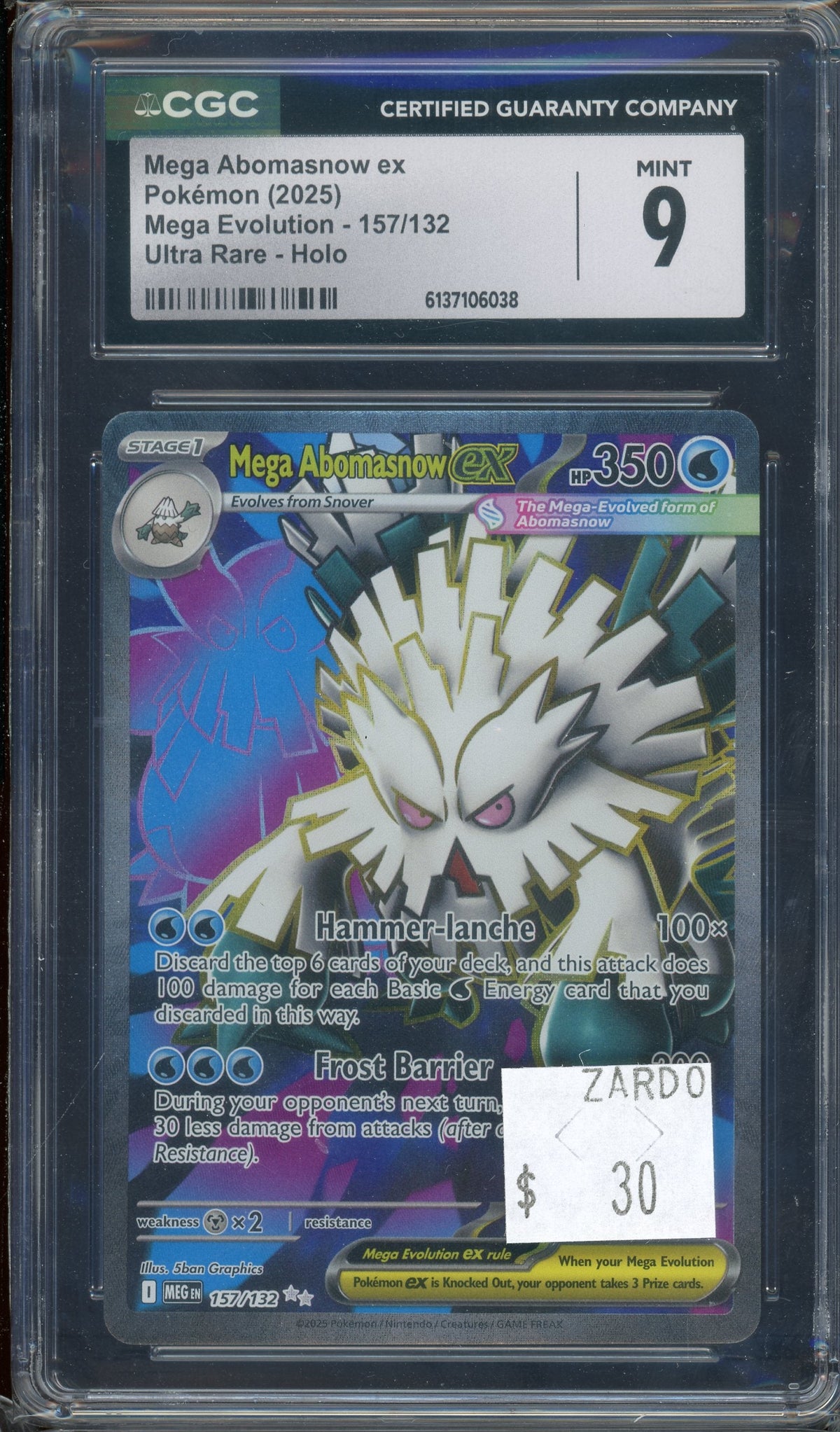 CGC 9 MEGA ABOMASNOW EX MEGA EVOLUTION UR