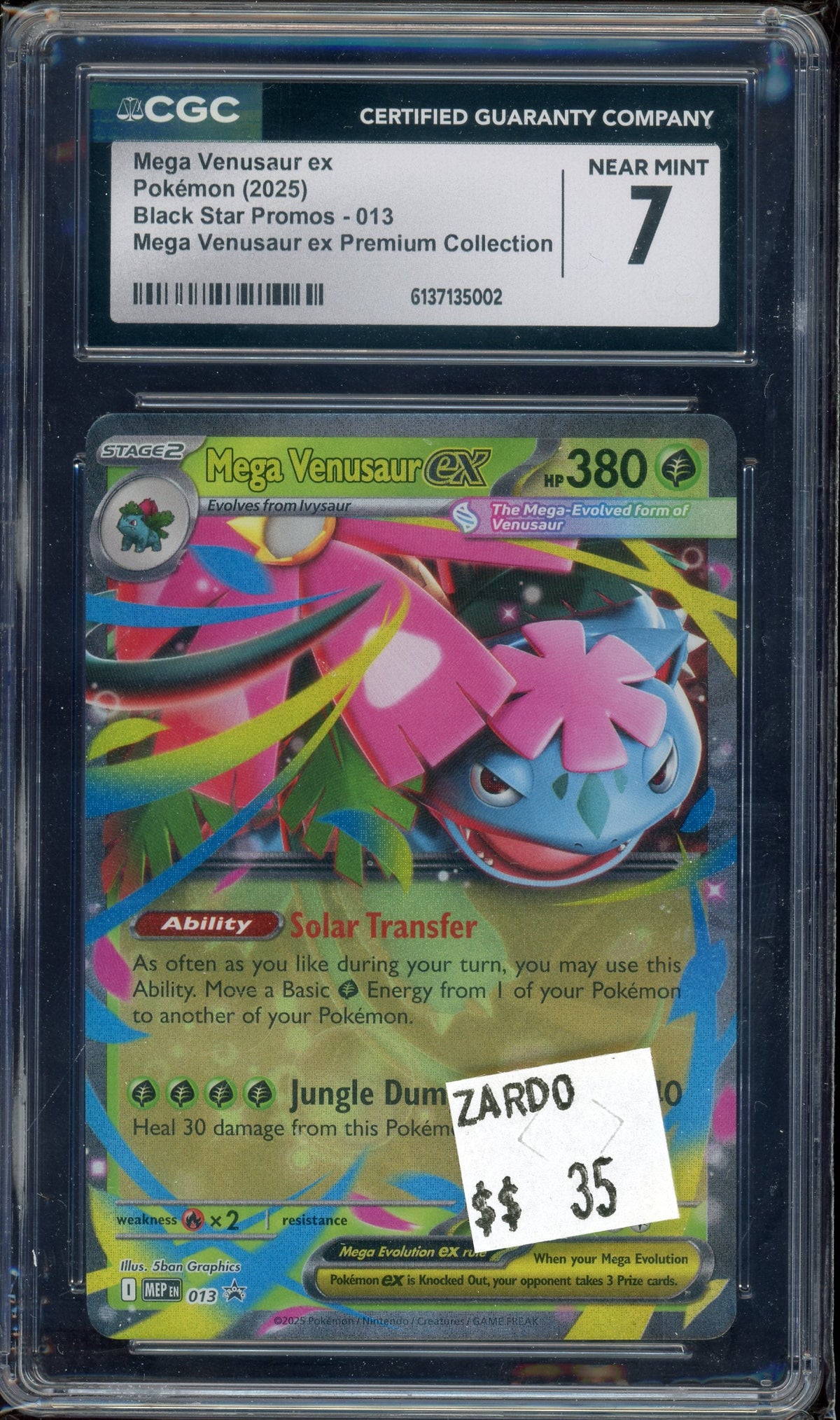 CGC 7 MEGA VENUSAUR BLACK STAR PROMOS