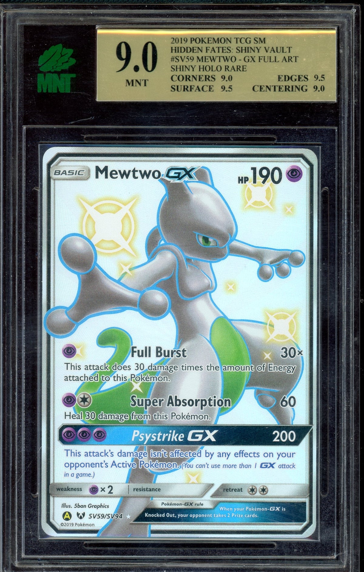MNT 9 MEWTWO GX HIDDEN FATES