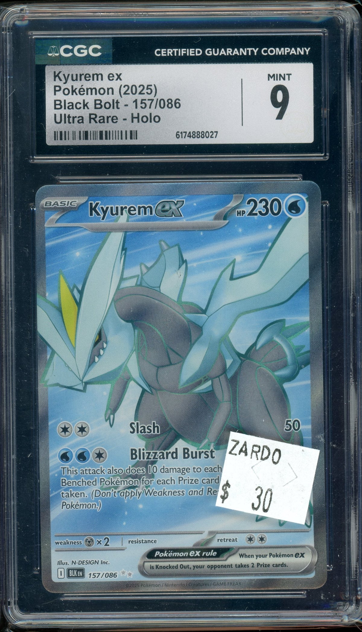 CGC 9 KYUREM EX BLACK BOLT